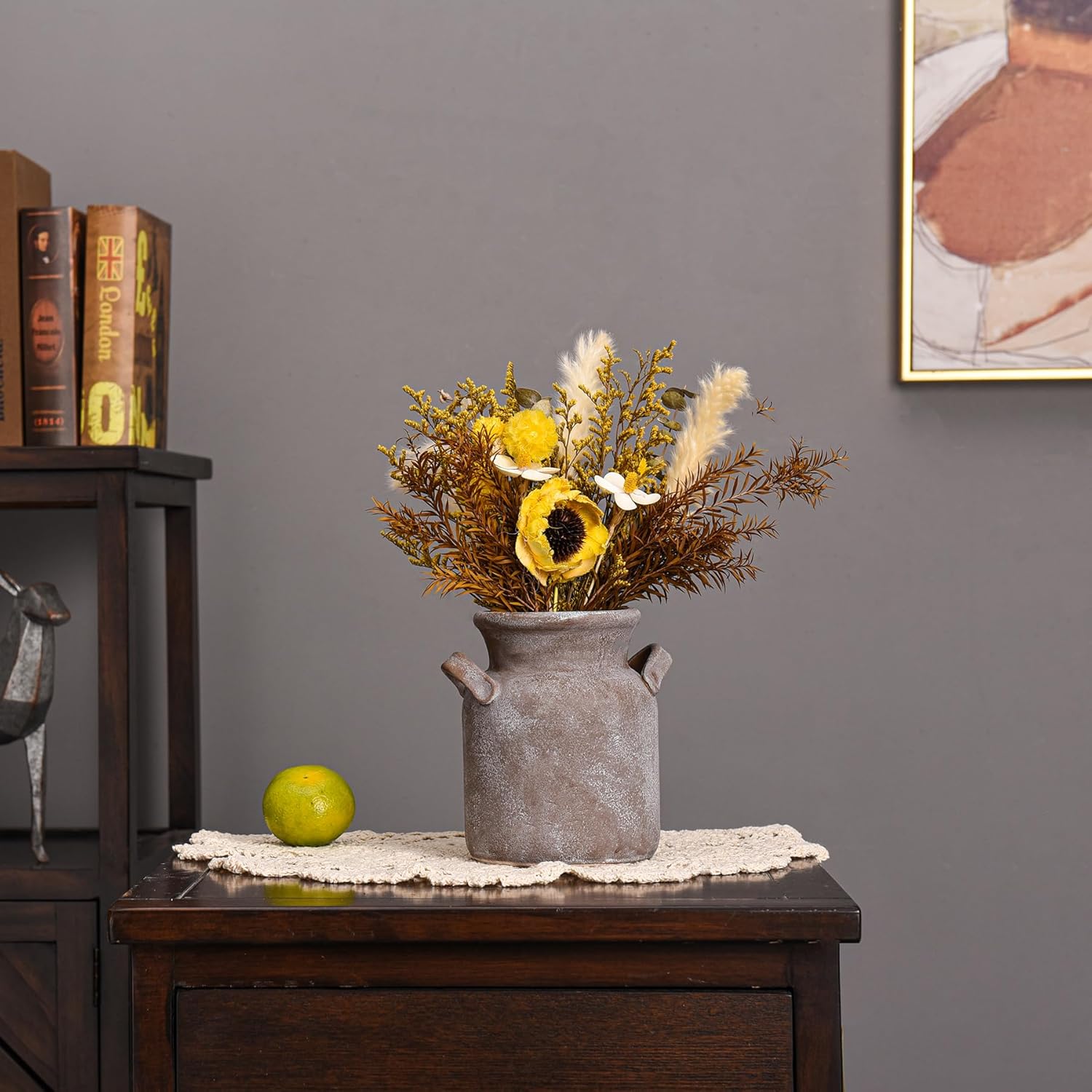 Quoowiit Ceramic Rustic Farmhouse Vase