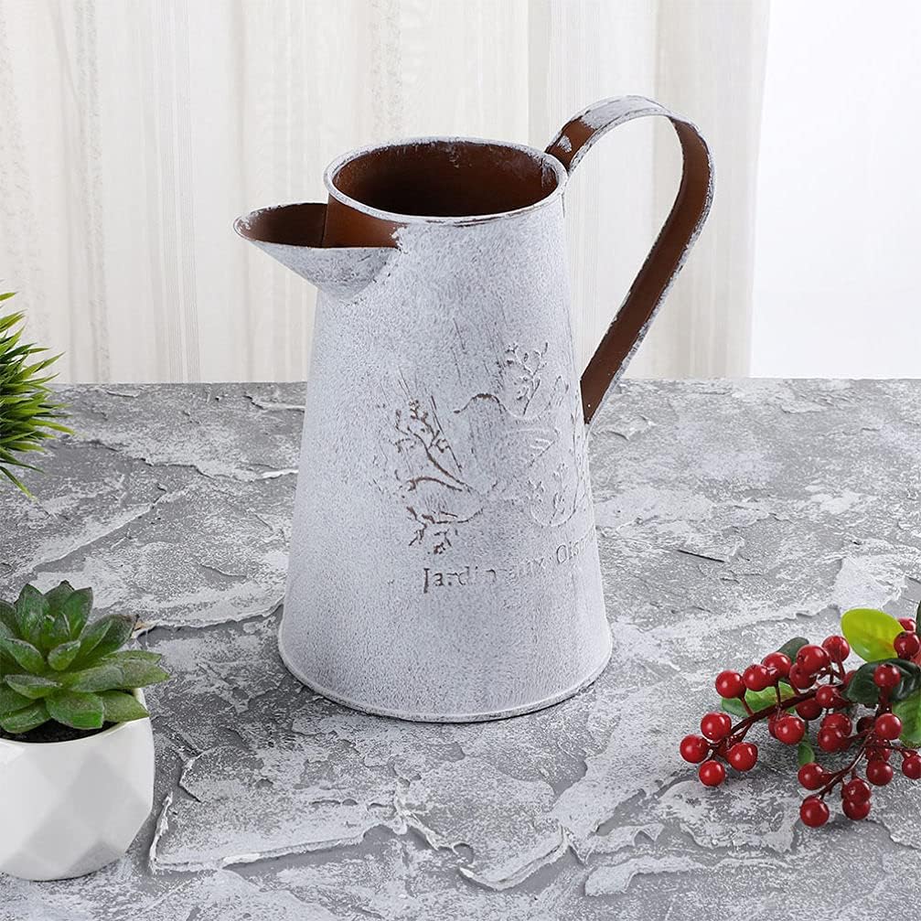 DOITOOL 2pcs Rustic Metal Vase Decor