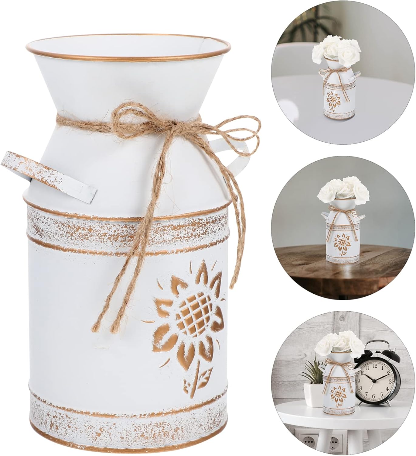 Galvanized Bucket Vintage Vase Farmhouse Decor