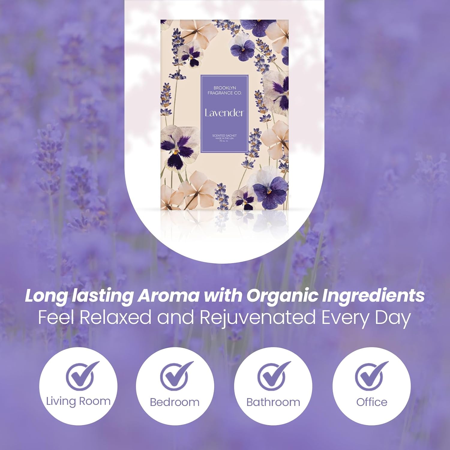 Brooklyn Fragrance Co Spring Florals Sachets Lavender Scented 6-Pack