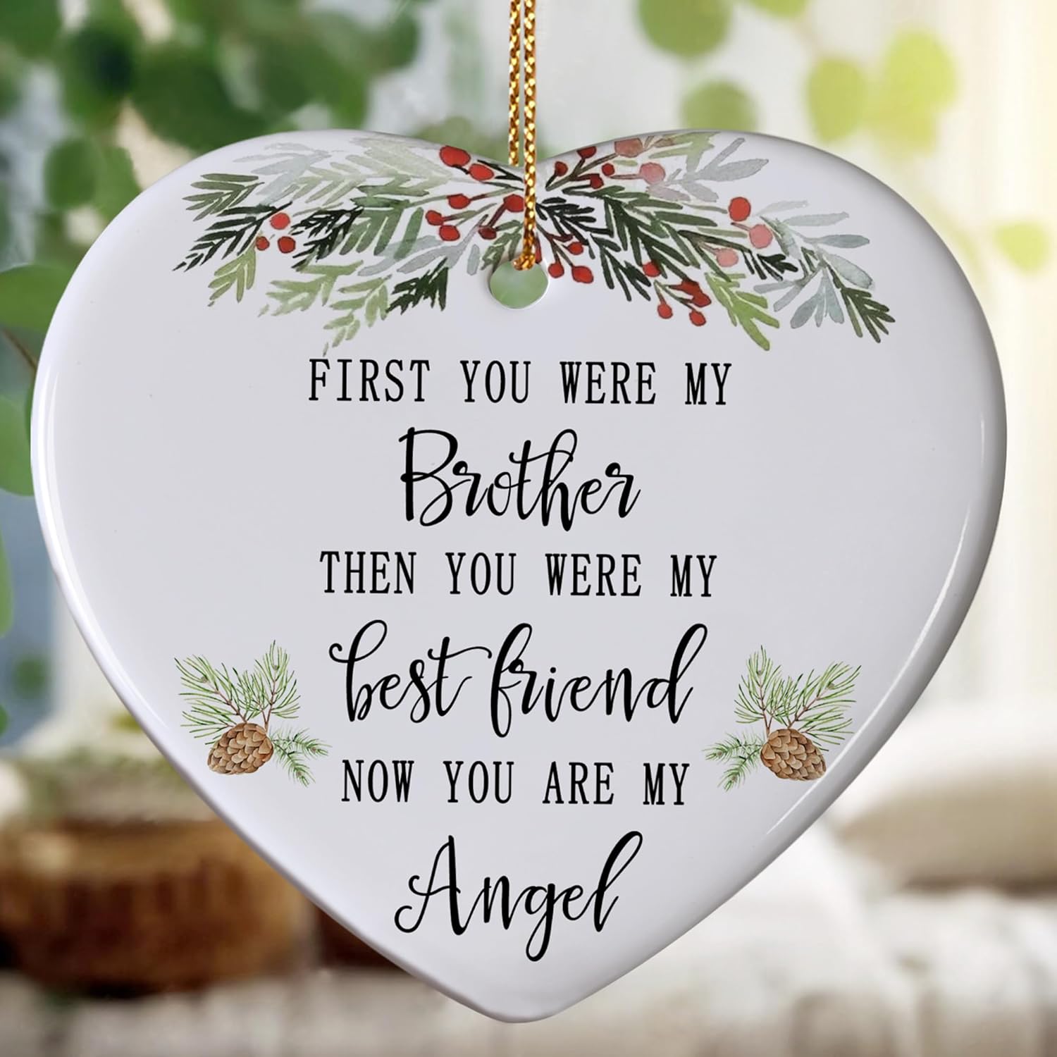 Memorial Ornament for Brother - Sympathy Keepsake
