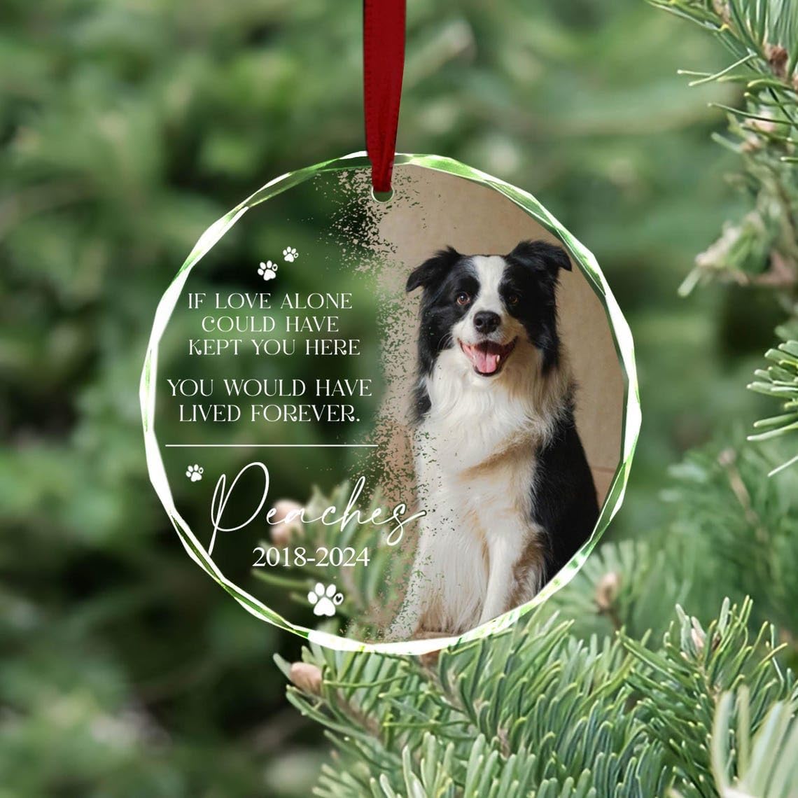 Custom Personalized Dog Memorial Ornament Forever Loved Pet Loss Keepsake