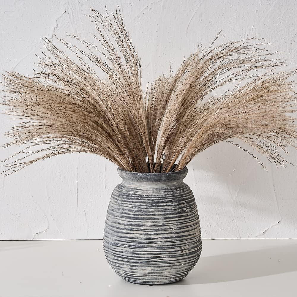 SIDUCAL Ceramic Rustic Farmhouse Vase 73 Inch Black