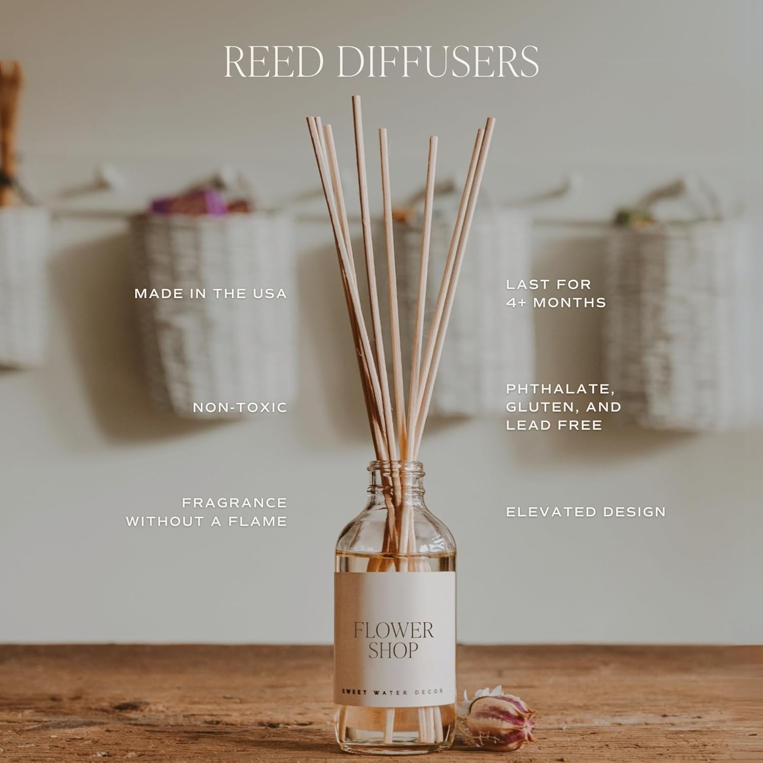 Sweet Water Decor Sandalwood Rose Reed Diffuser Set
