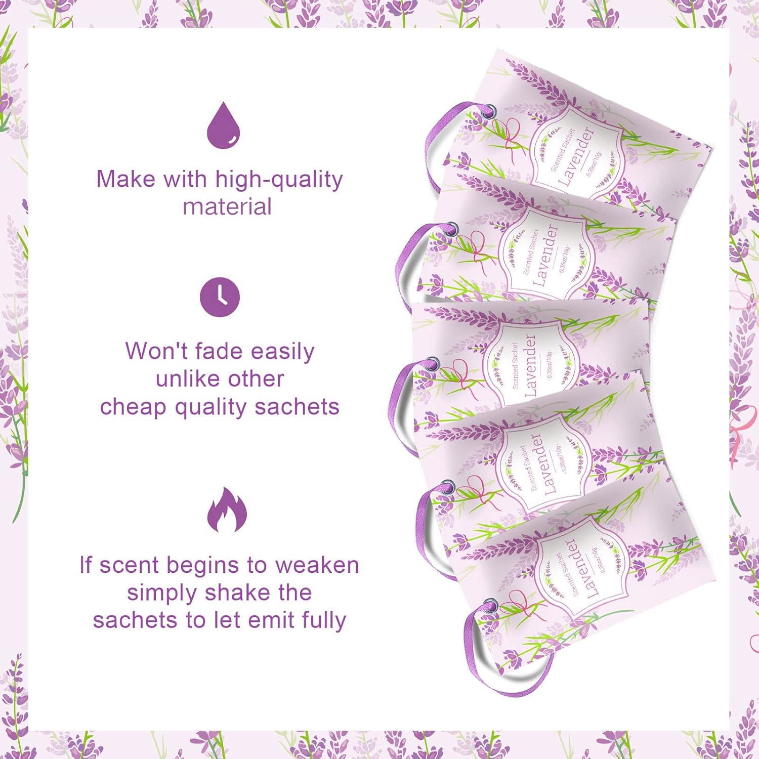DERDUFT Lavender Sachets 14 Pack Fresh Fragrance