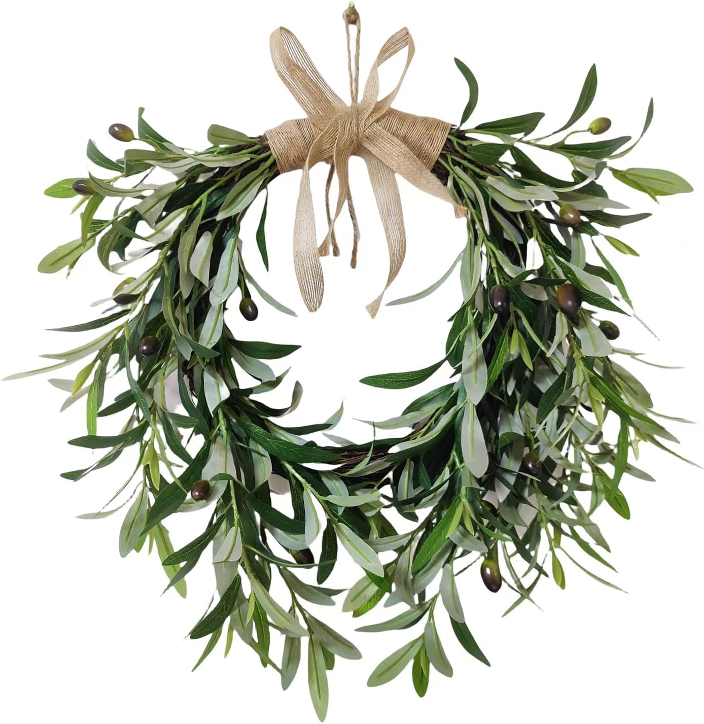 Artificial Olive Garland with Greenery Leaves Wreath