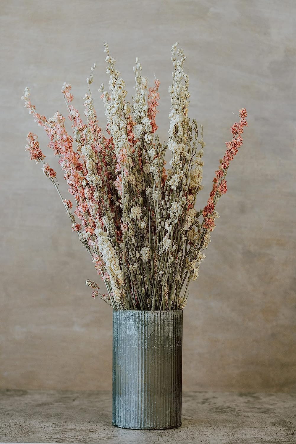 Rustic Tin Vase with Corrugated Sides 45x75