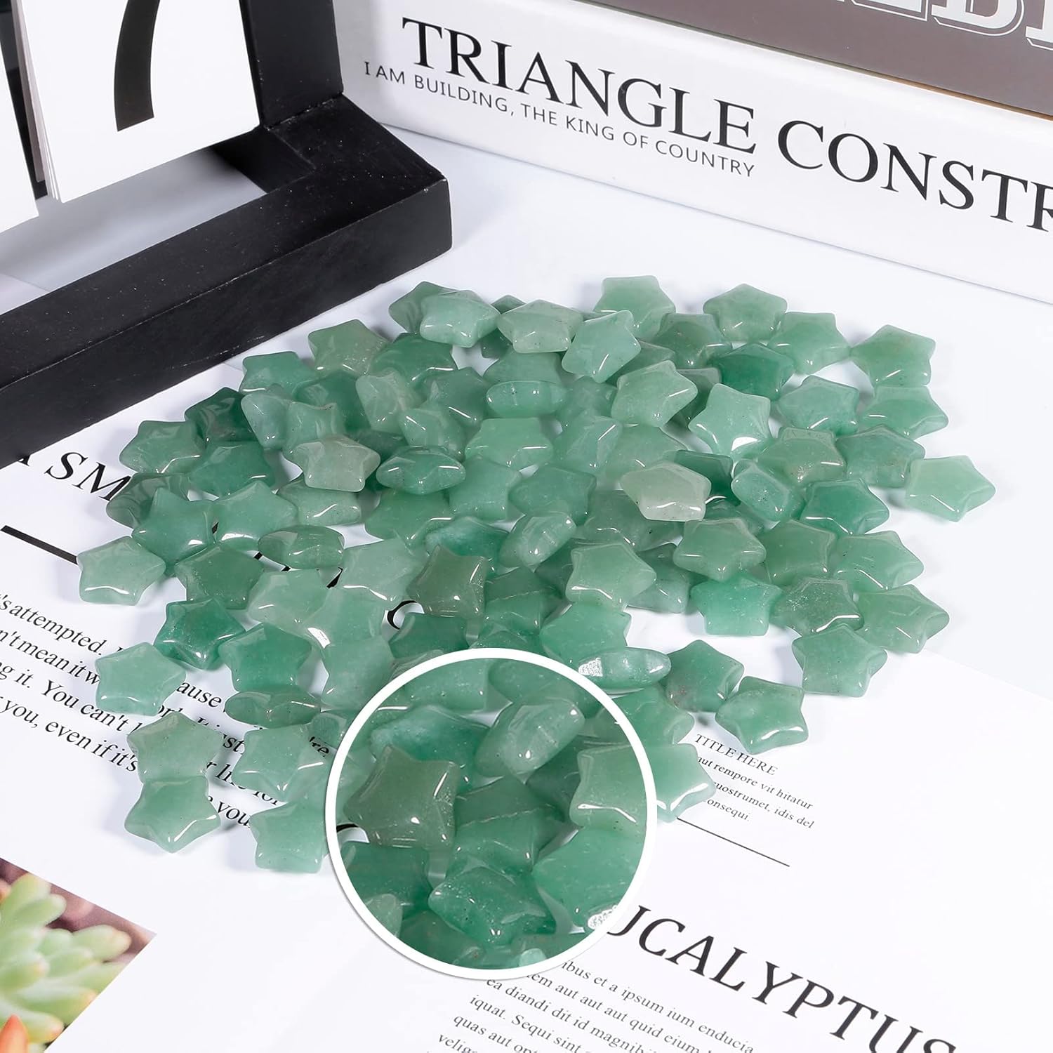 Rockcloud 10 Piece Star Shaped Crystal Pocket Stones