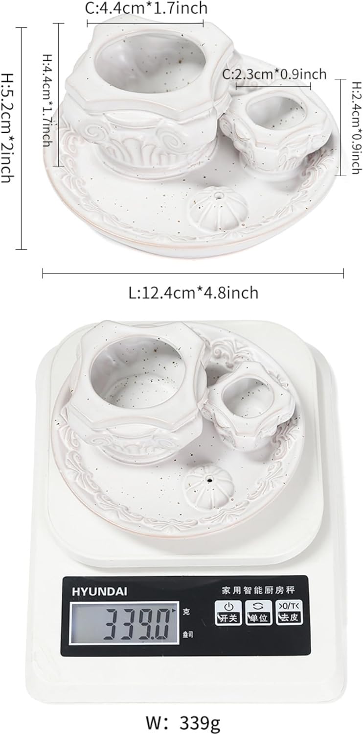 4-in-1 Ceramic Incense Holder with Ash Catcher