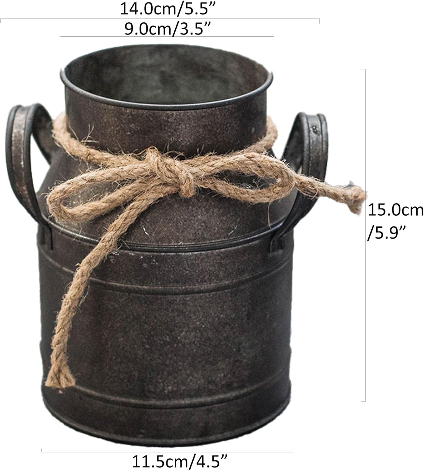 Rust Paint Flower Vase Rustic Metal Milk Can Bucket Decor