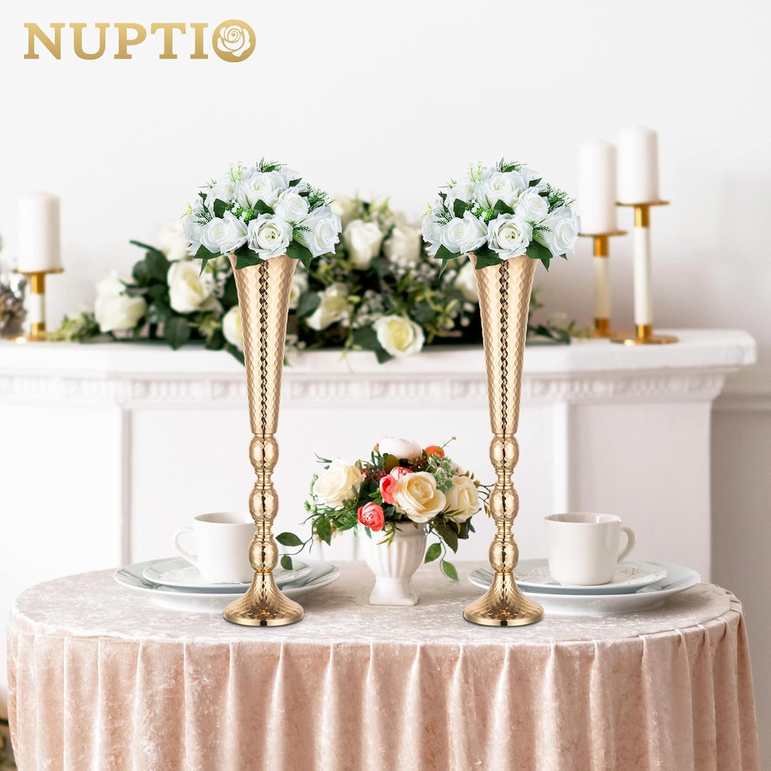 Nuptio 2 Pcs Centerpieces Vase Wedding Table Decoration