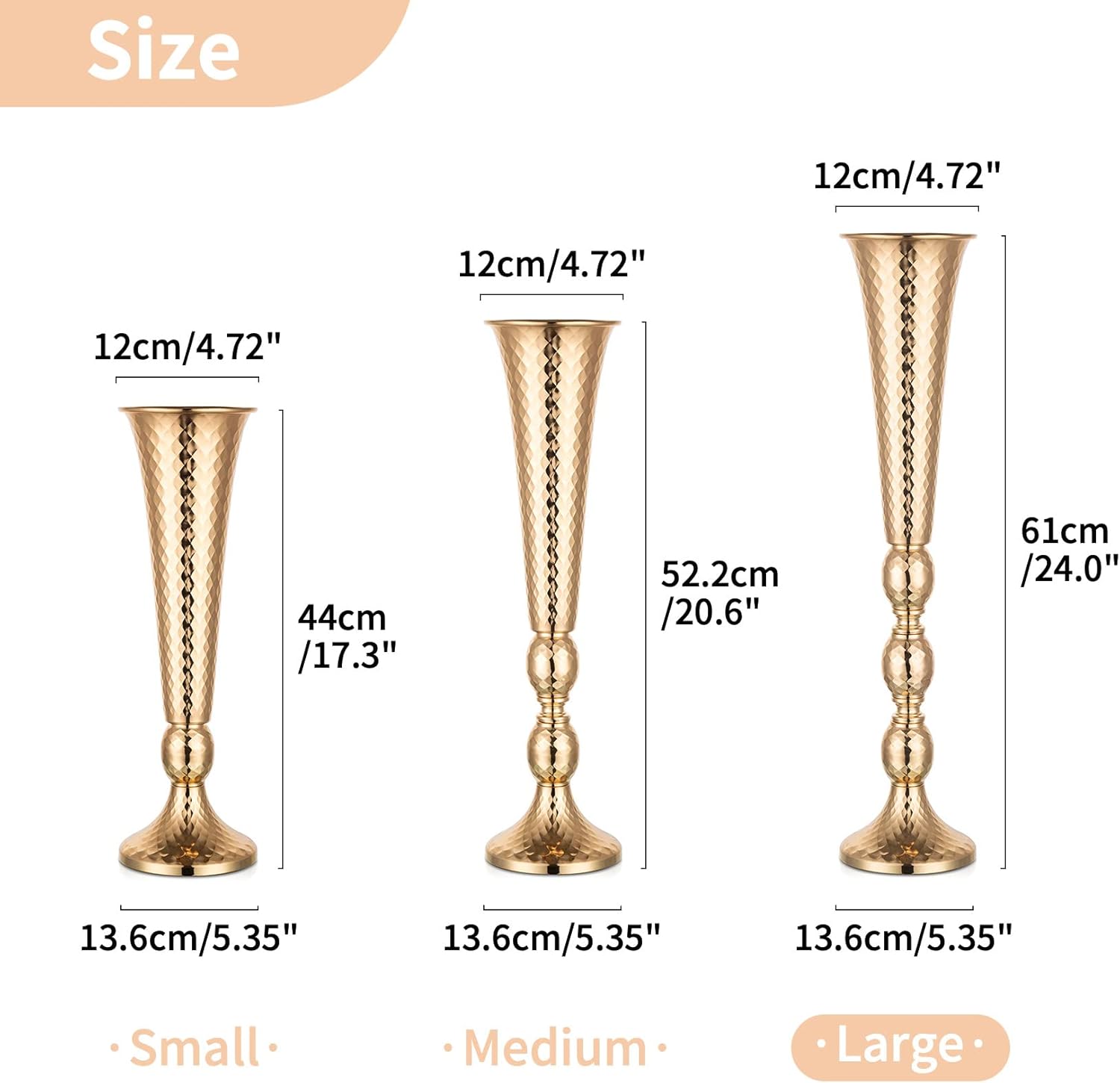 Nuptio 2 Pcs Centerpieces Vase Wedding Table Decoration