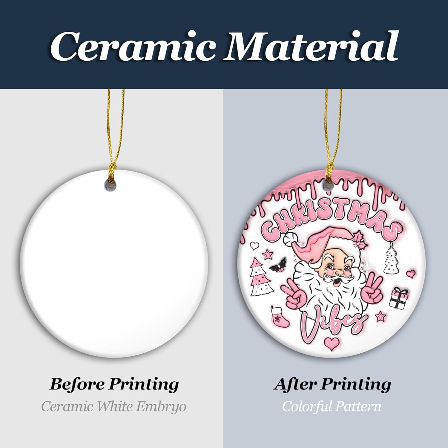3D Cute Santa Christmas Ornament 2024