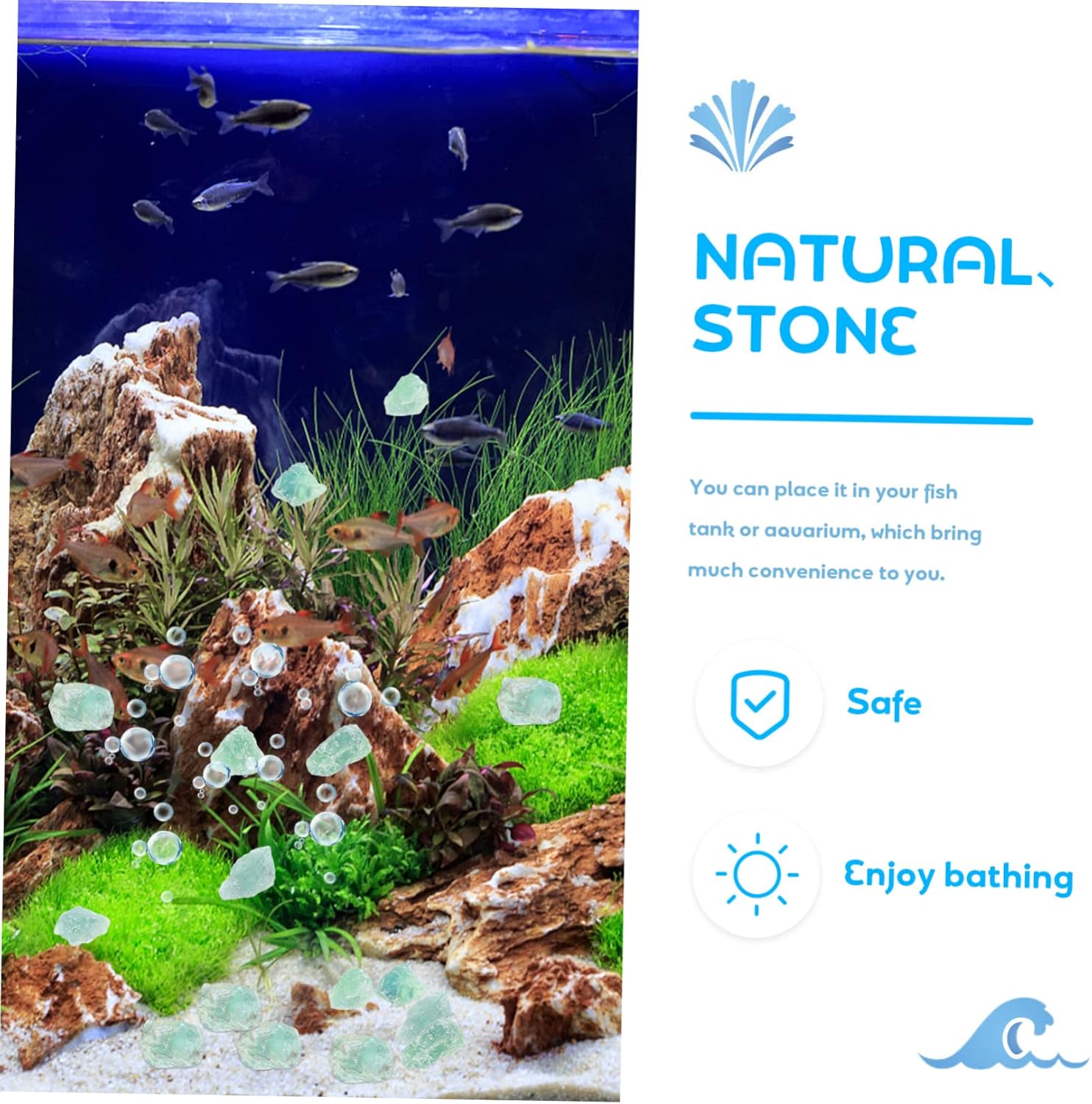 Green Fluorite Decor Stones for Home Aquarium and Office Use