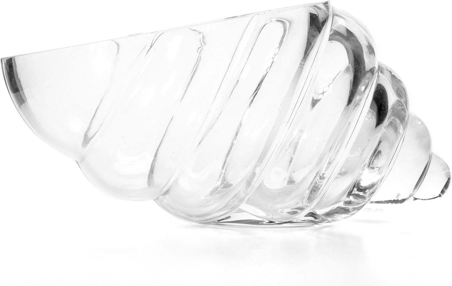 Hosley Clear Glass Shell Vase 8 Inches Long