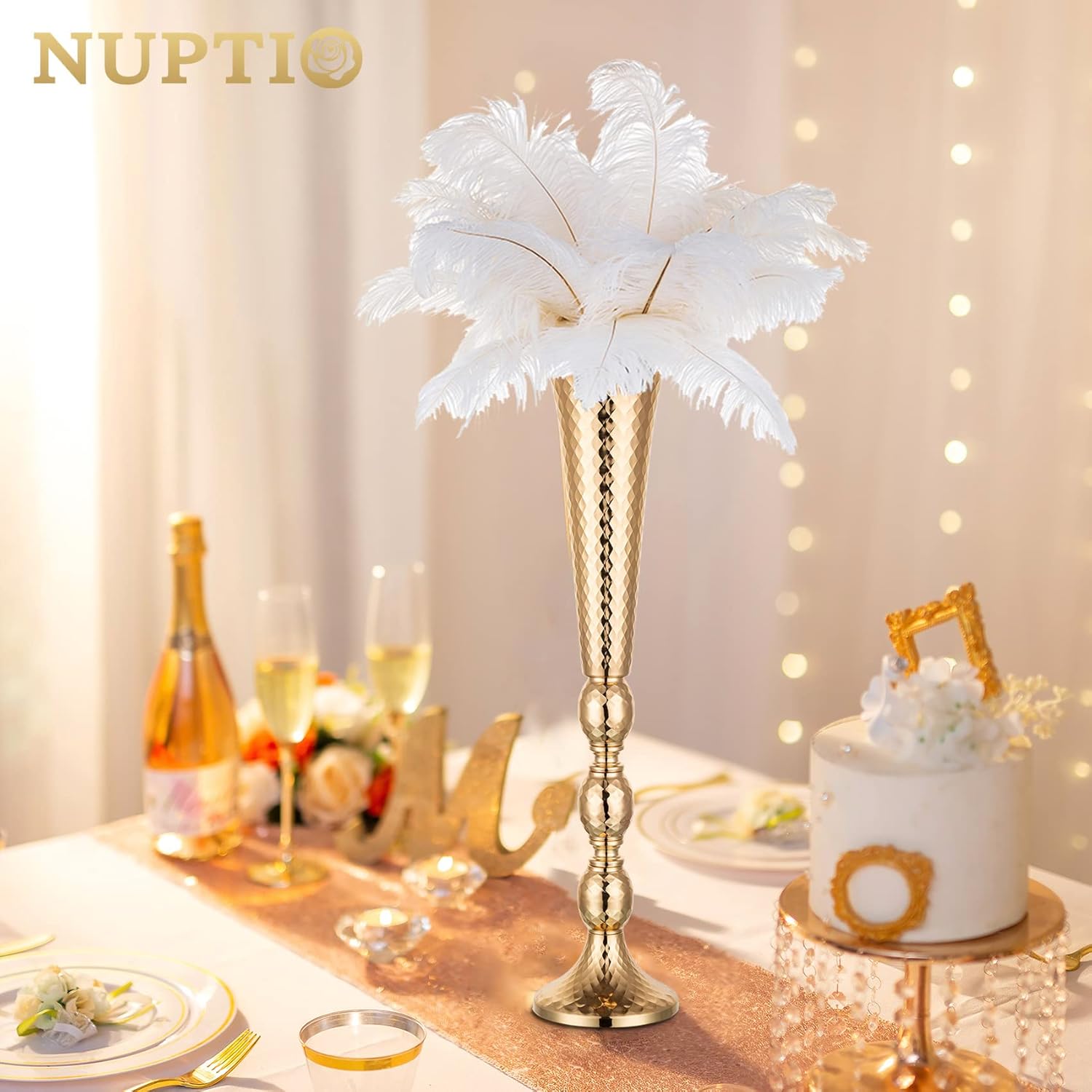Nuptio 2 Pcs Centerpieces Vase Wedding Table Decoration