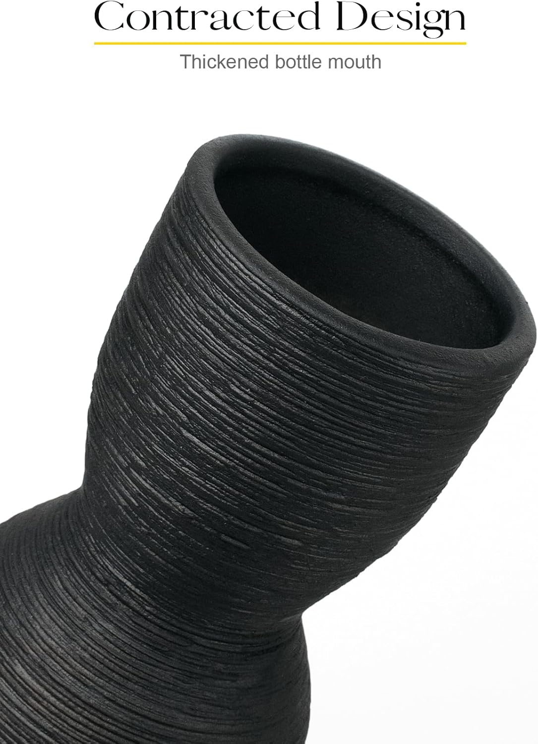 Tall Black Ceramic Vase 15 Inch Decor Vase