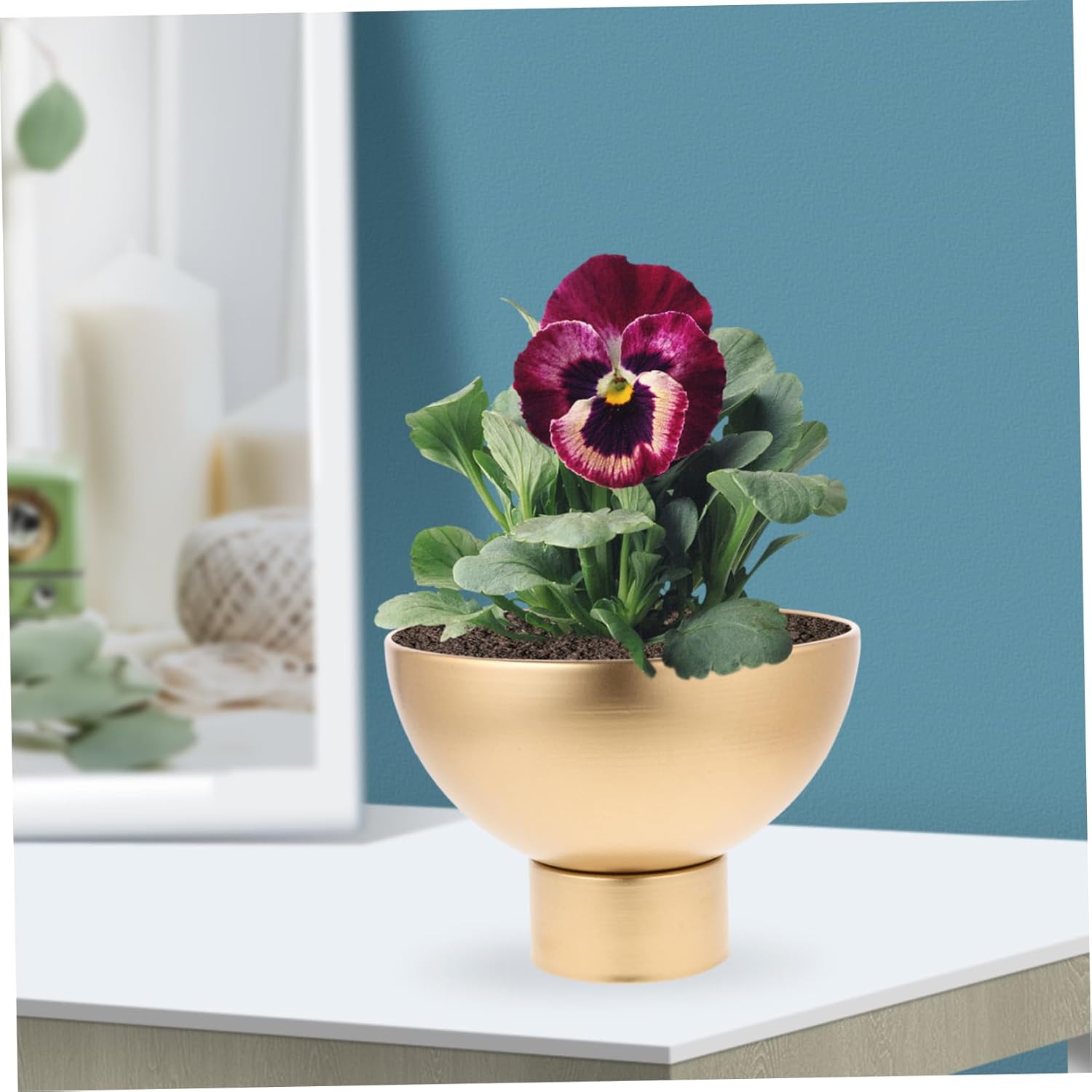 Cabilock Rustic Metal Vase for Flowers and Decor