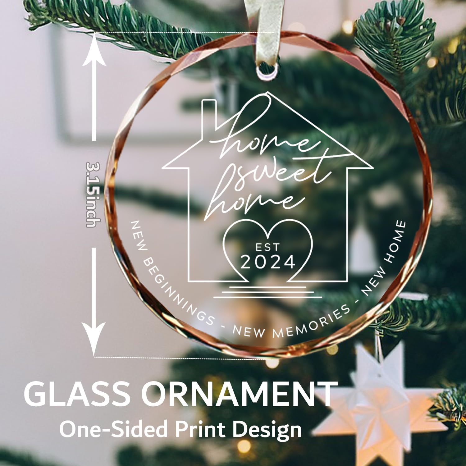 New Home Glass Ornament 2024 - House Warming Gift