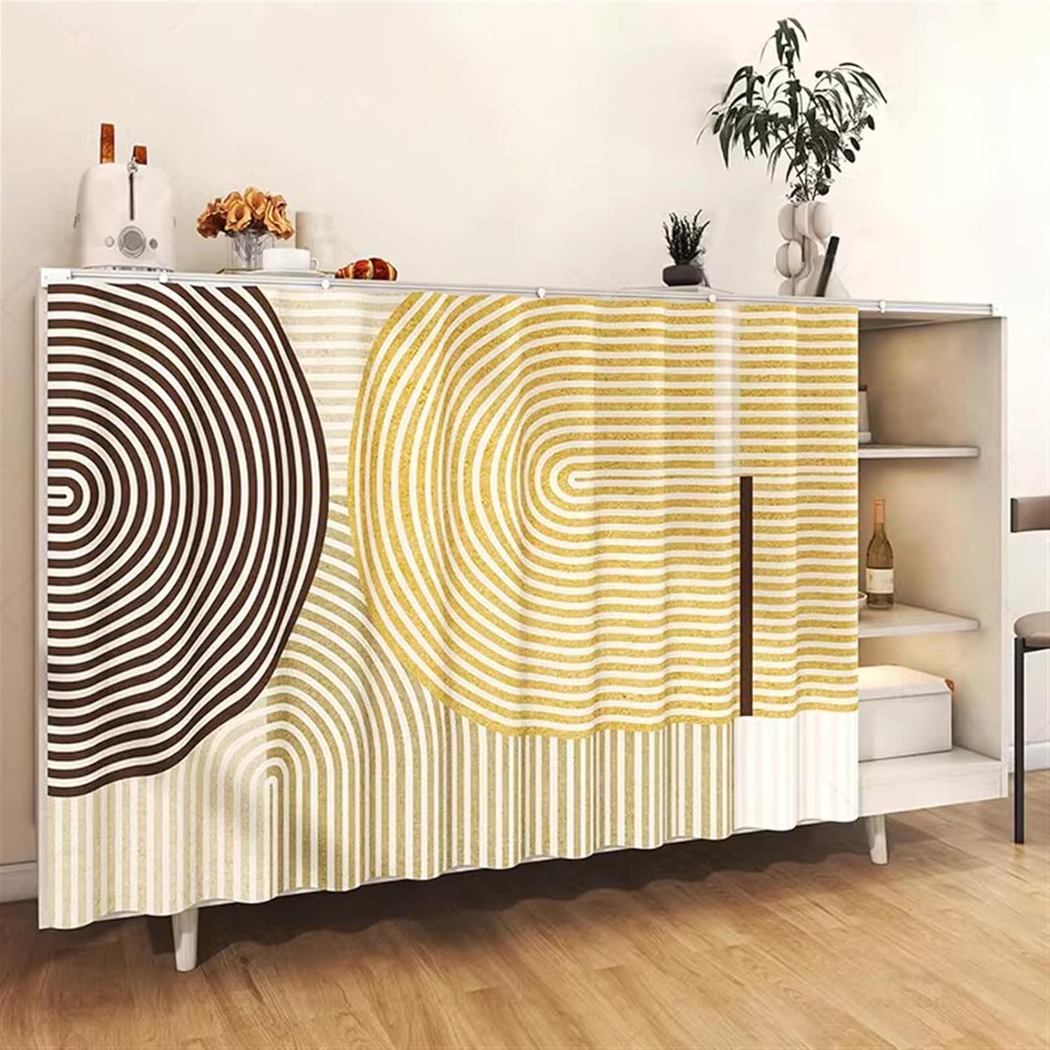 Liveinu Cabinet Curtains Style 4 No Tools No Drill