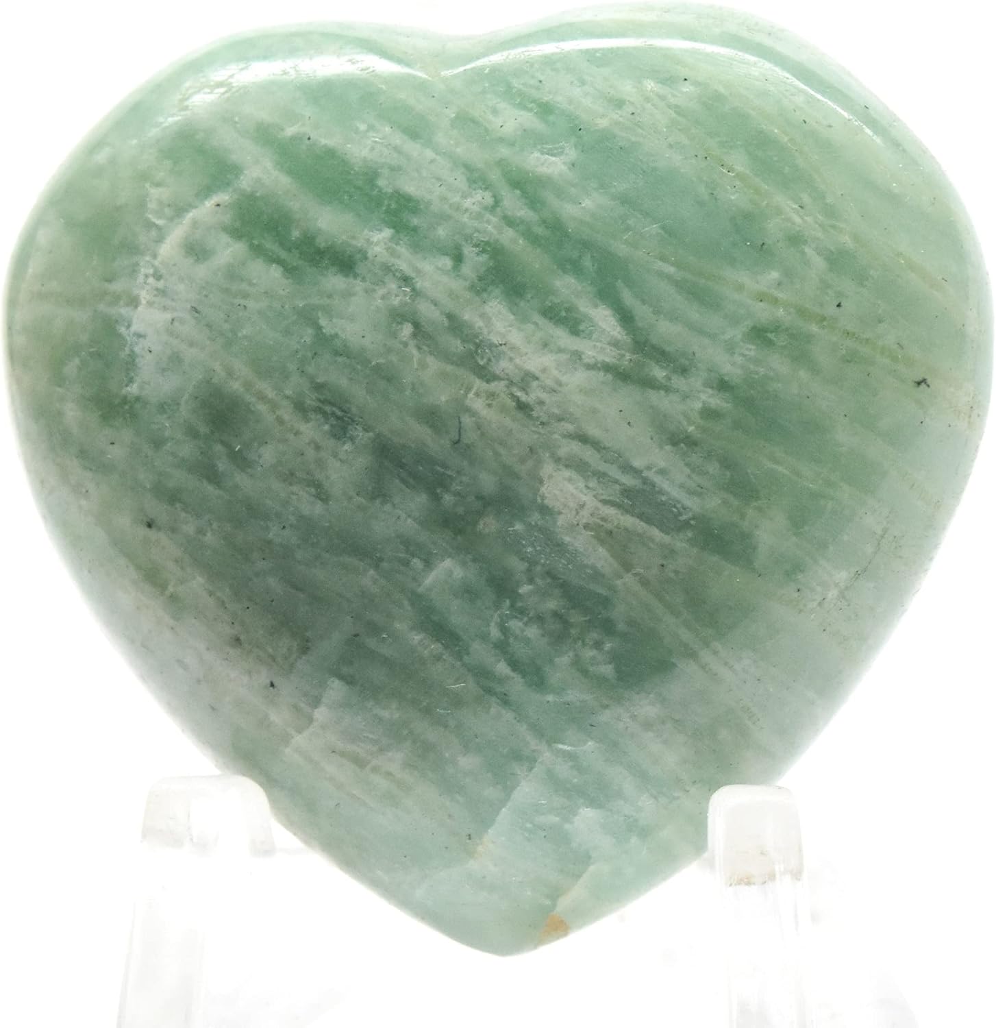 33mm Soft Green Amazonite Heart Stones - 2PCS