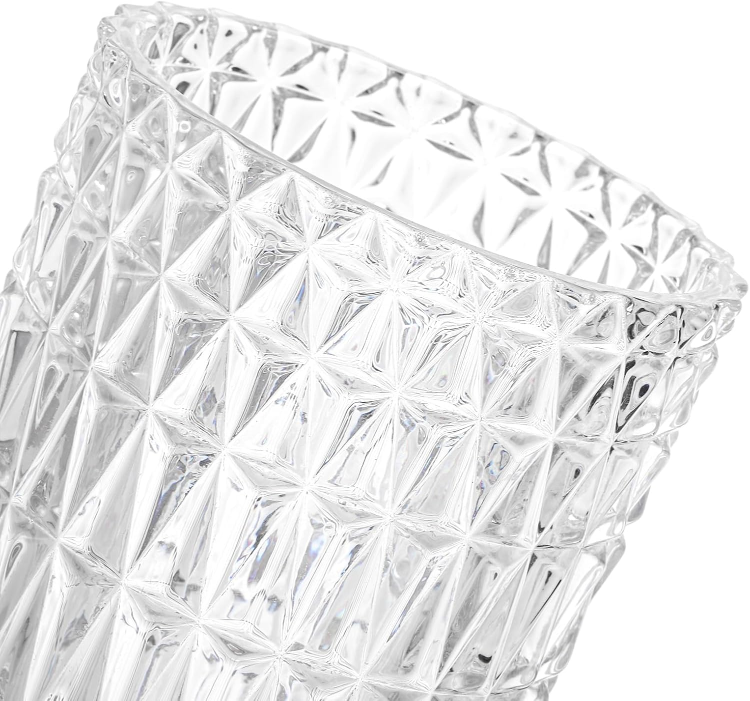 Goaste 3 Pack Embossed Glass Vases with Ribbed Patterns