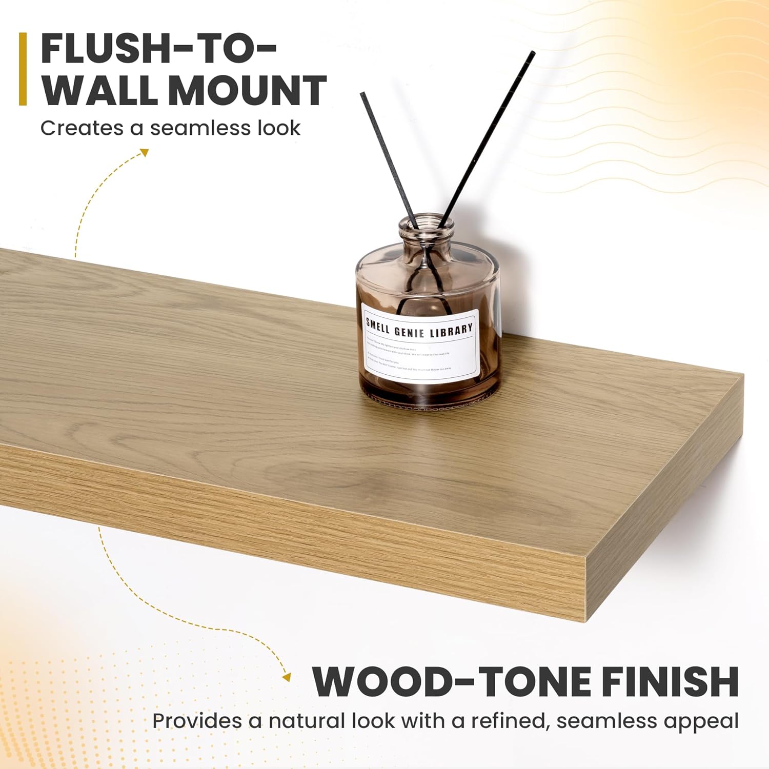 36 Inch Floating Shelves Set of 2 Rustic Deep Bookshelf for Living Room Bedroom