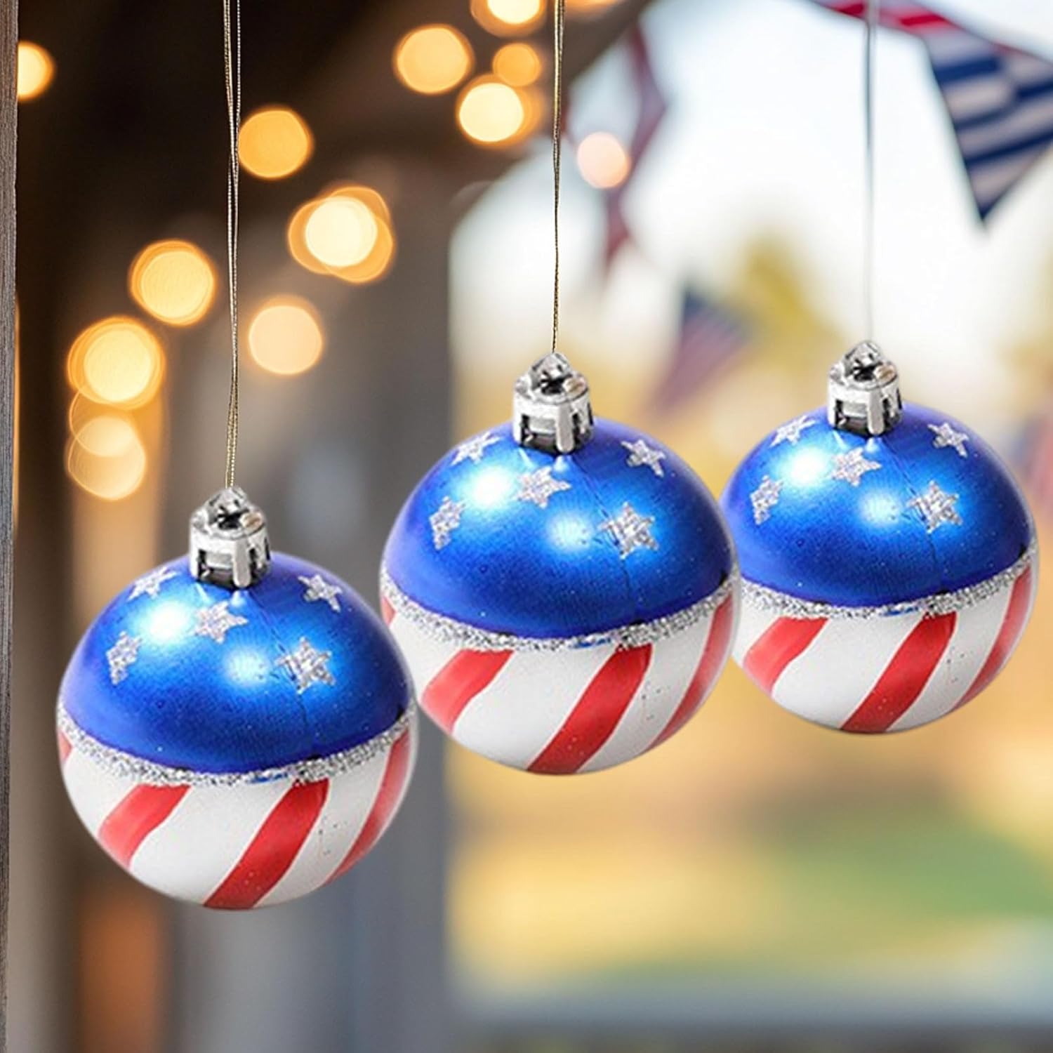 12PCS Patriotic Star-Spangled Hanging Decor