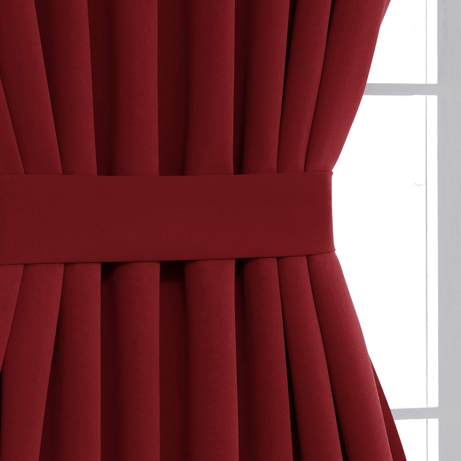 Deconovo Blackout Door Curtain - Thermal Insulated Privacy Curtain for French and Front Doors with Adjustable Tieback