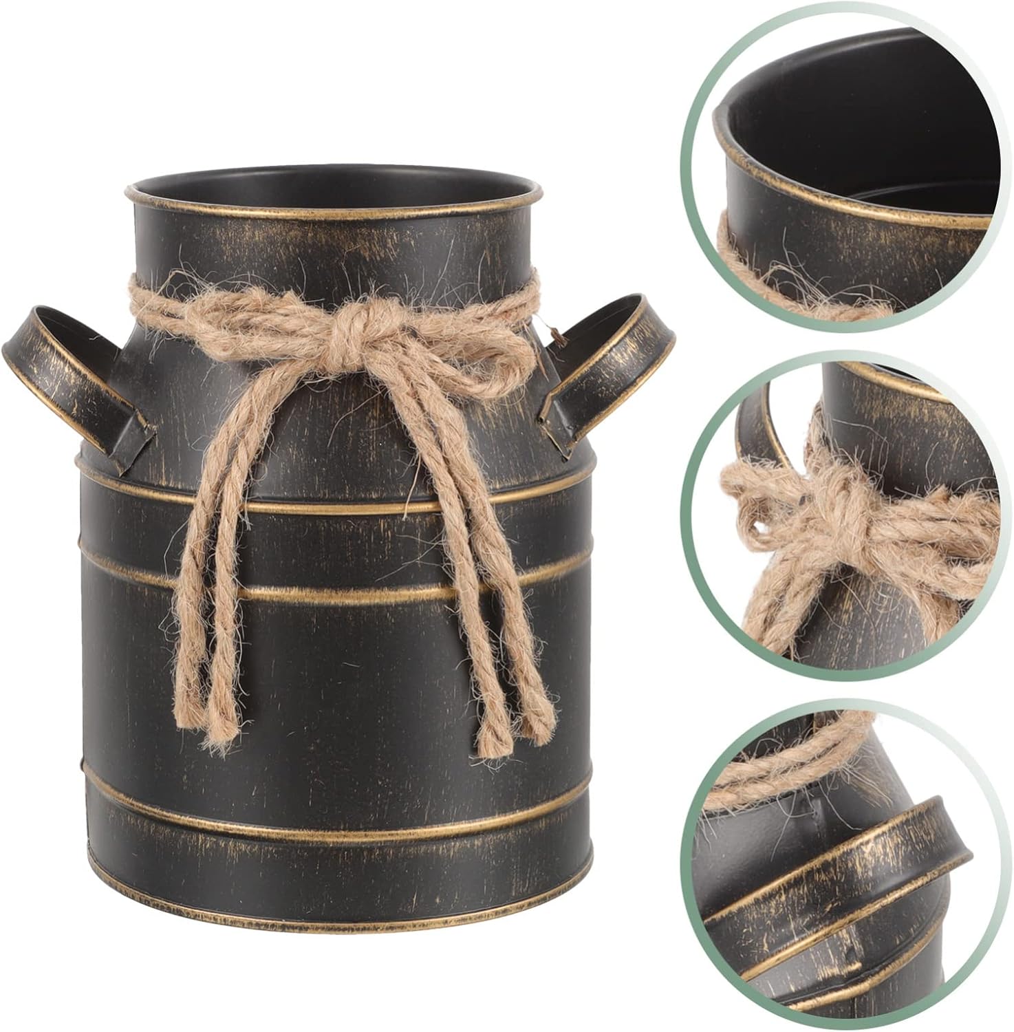 Rustic Galvanized Milk Jug Vase for Home Decor