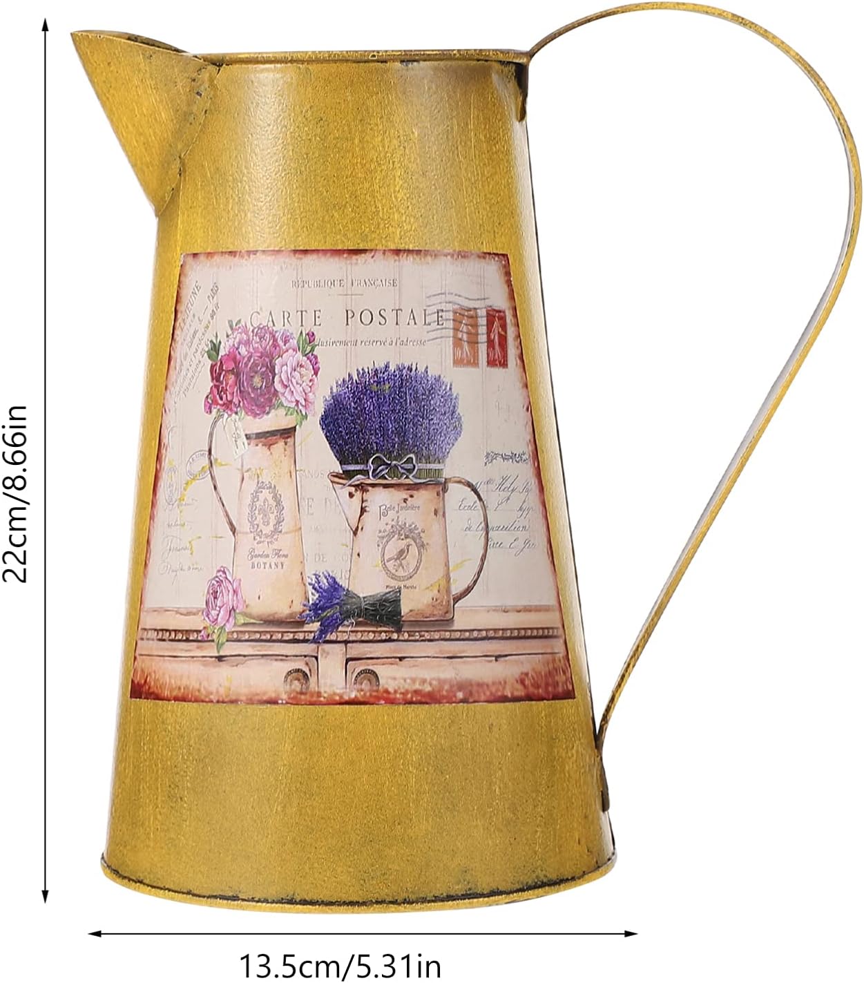 Cabilock Iron Jug Vase Yellow French Country Style