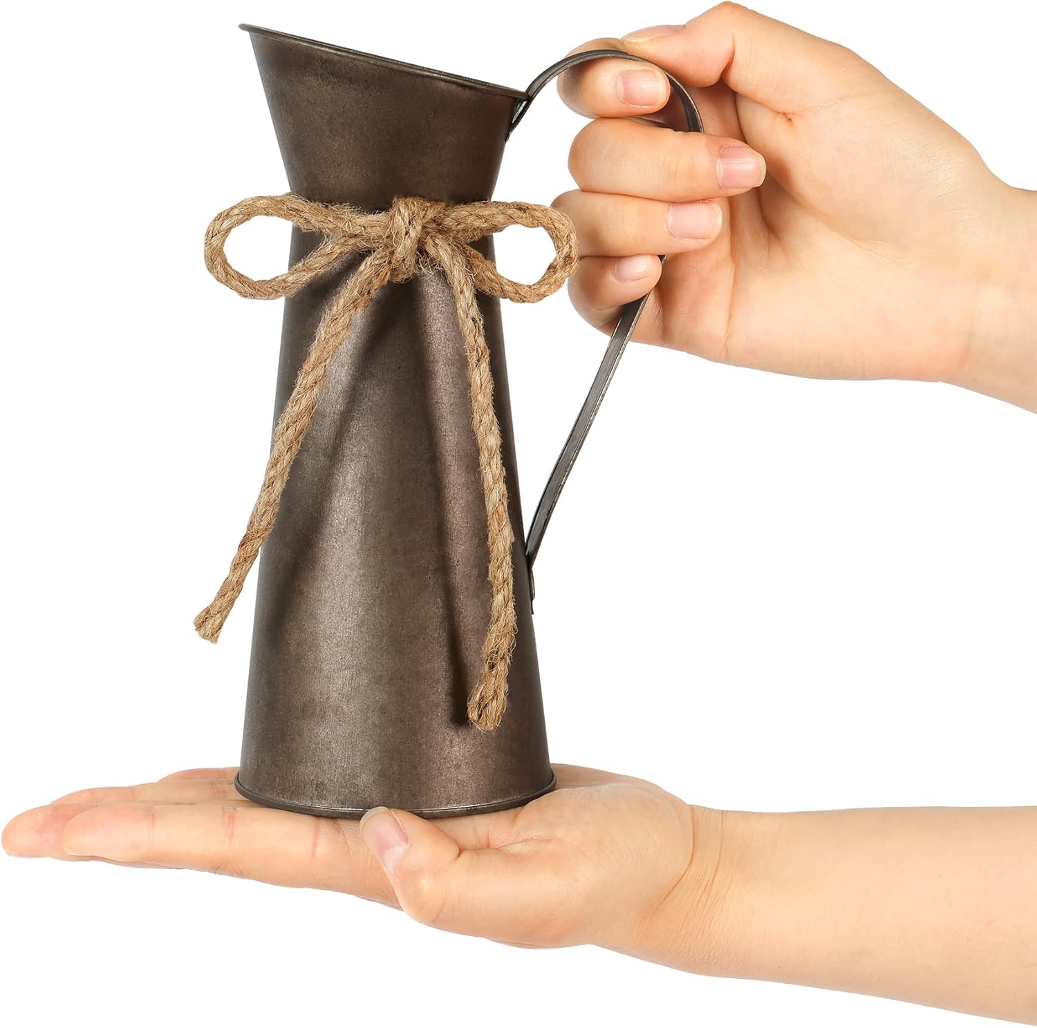 2 Pack Vintage Metal Milk Jug Vase Decor