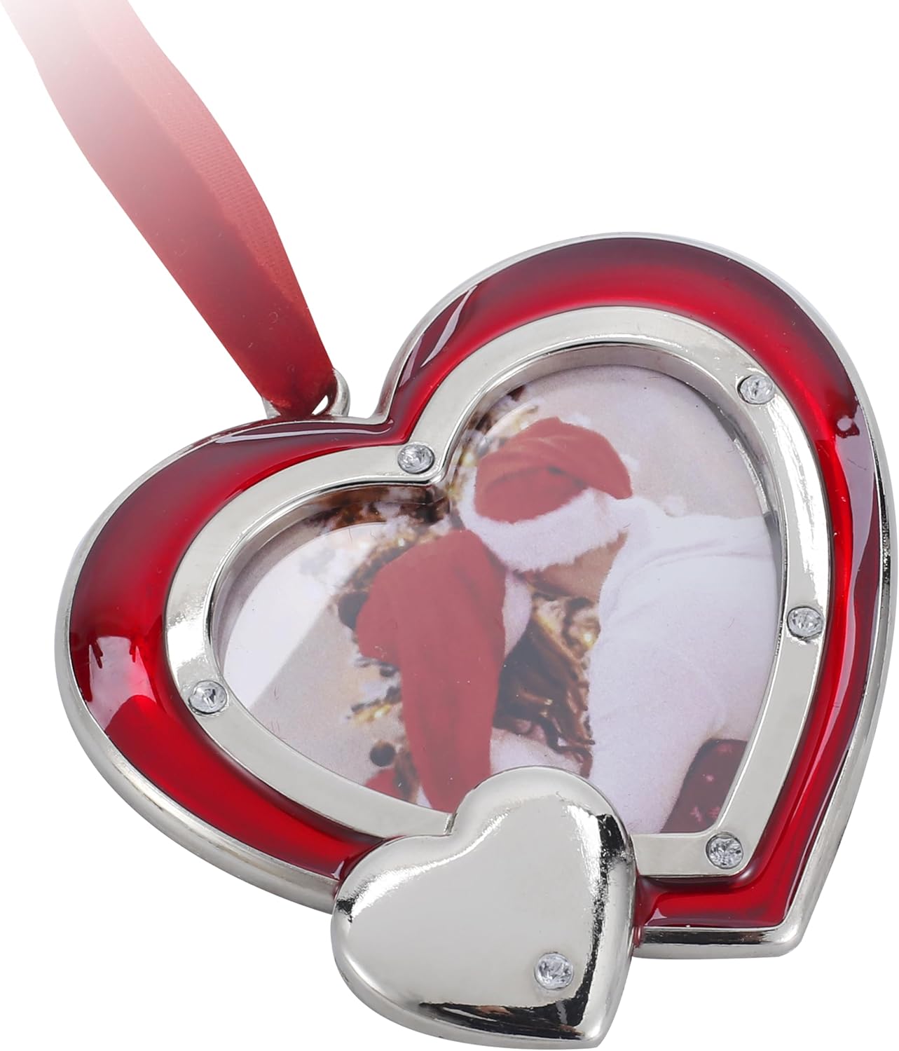 1 Set Heart Christmas Ornaments Metal Hanging Decorations for Tree
