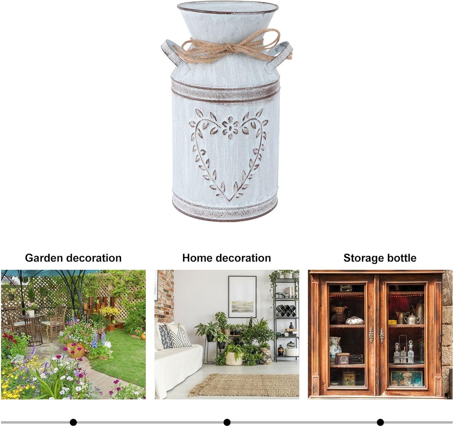 Retro Heart Shaped Metal Vase for Home Decor Centerpieces