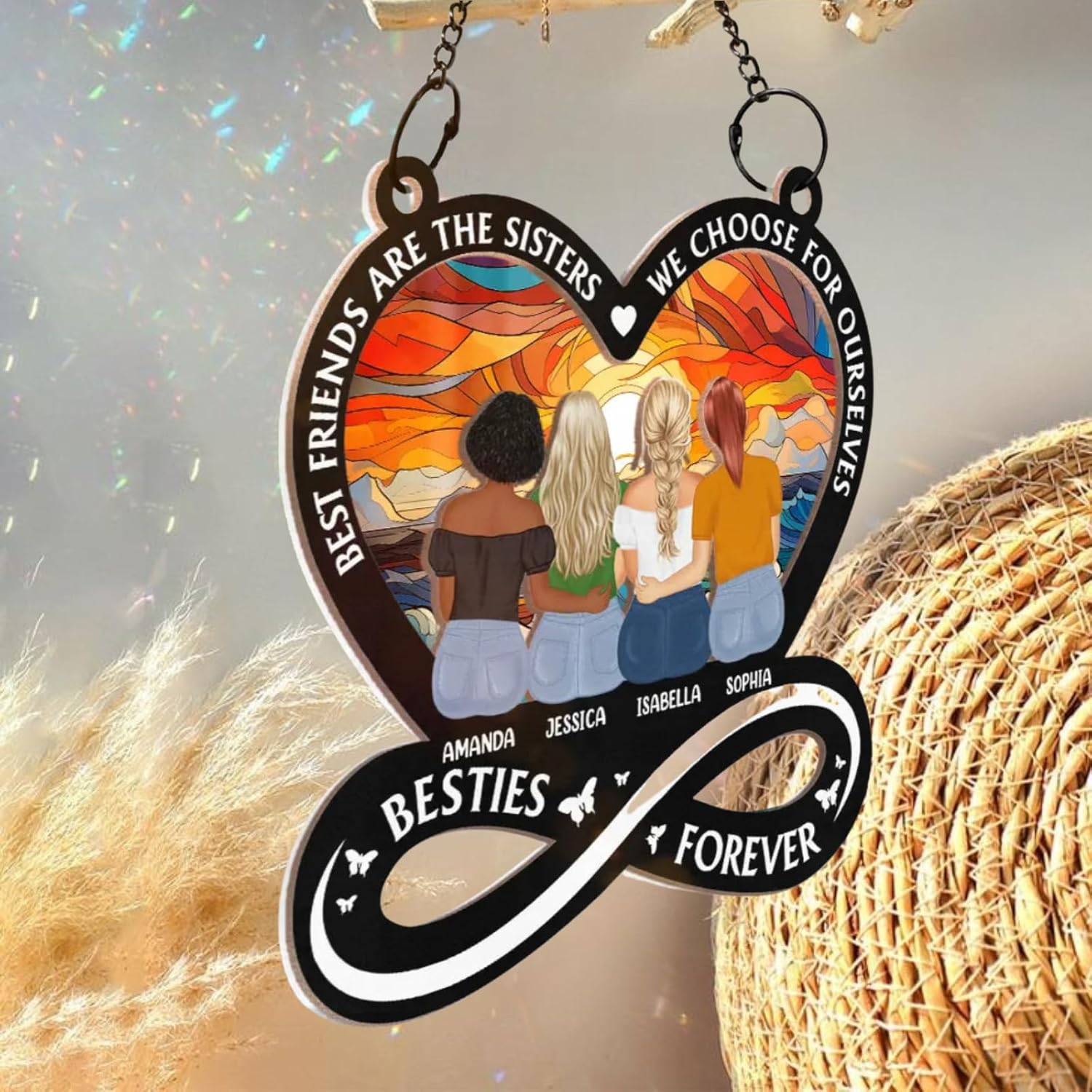 Not Sisters by Blood But Sisters by Heart Suncatcher