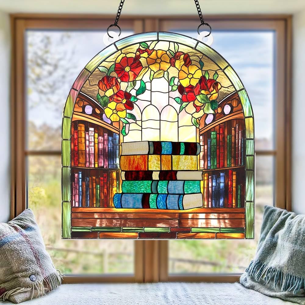 Book Lover Acrylic Window Suncatcher Decor
