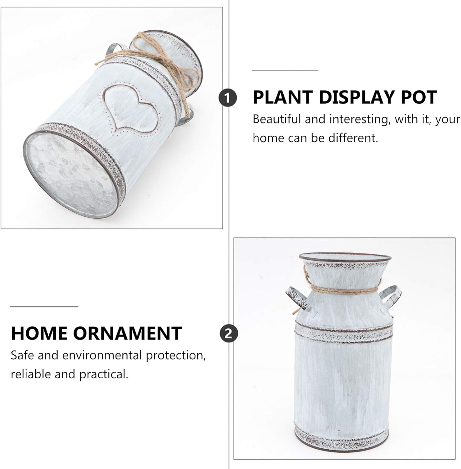 IMIKEYA Vintage Metal Flower Vase for Rustic Home Decor