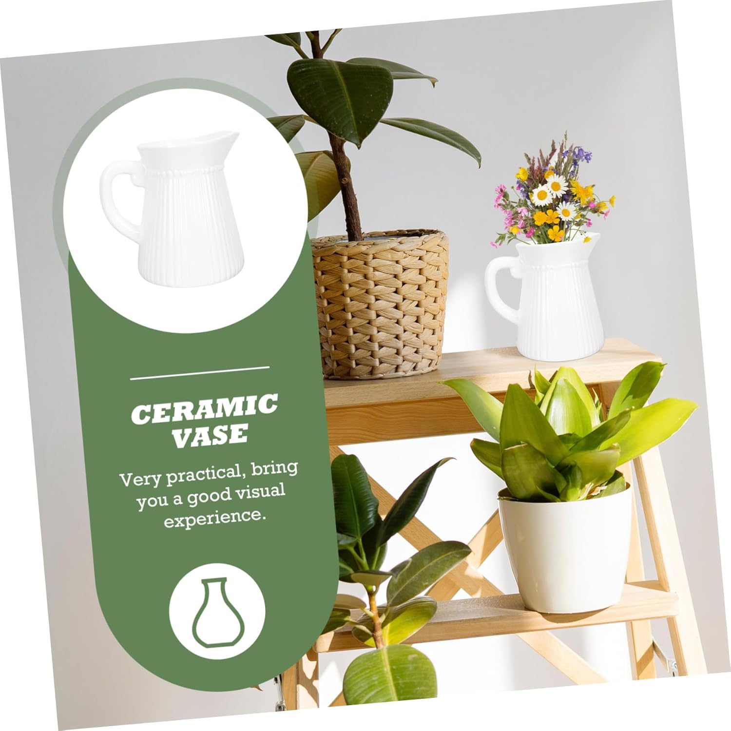 Kettle Shape Ceramic Vase for Home Office Decor