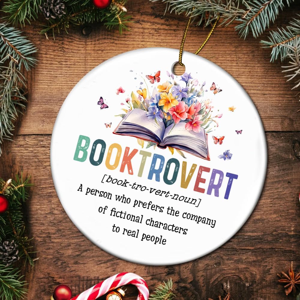 Booktrovert Ornament - Funny Book Lover Gift