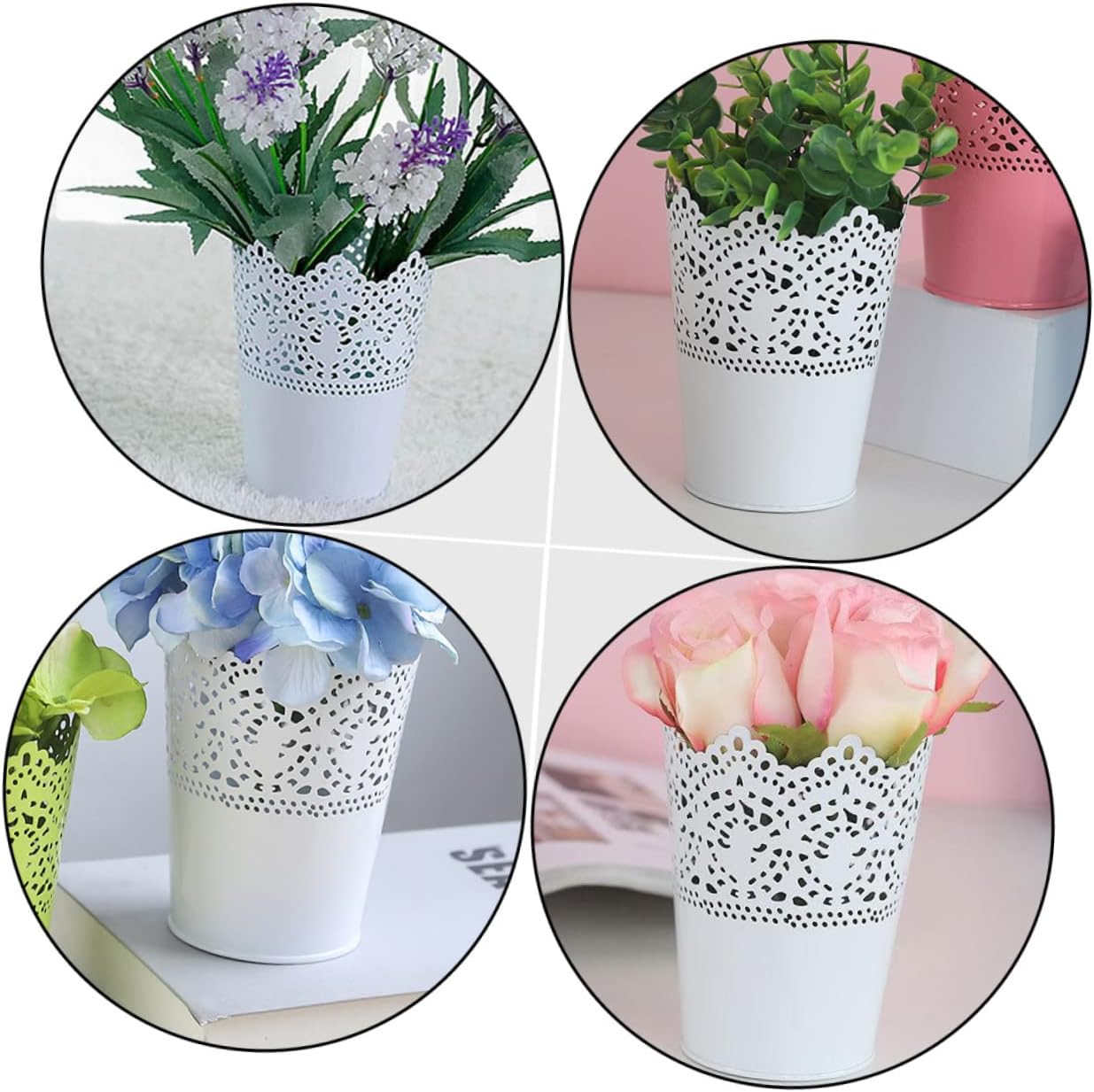 2pcs Elegant Iron Flower Vase for Home Decor and Wedding Centerpieces