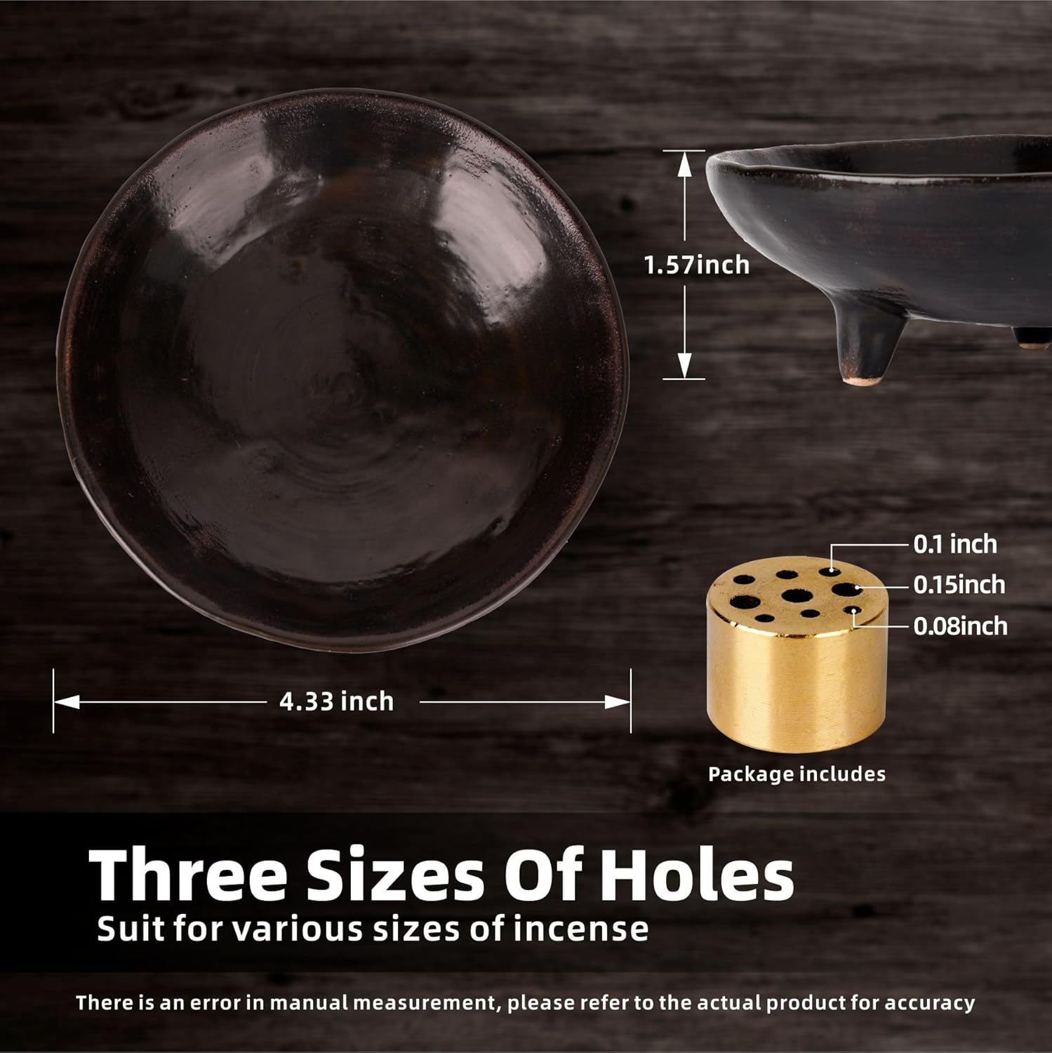 Handmade Ceramic Incense Holder with 9-Hole Design