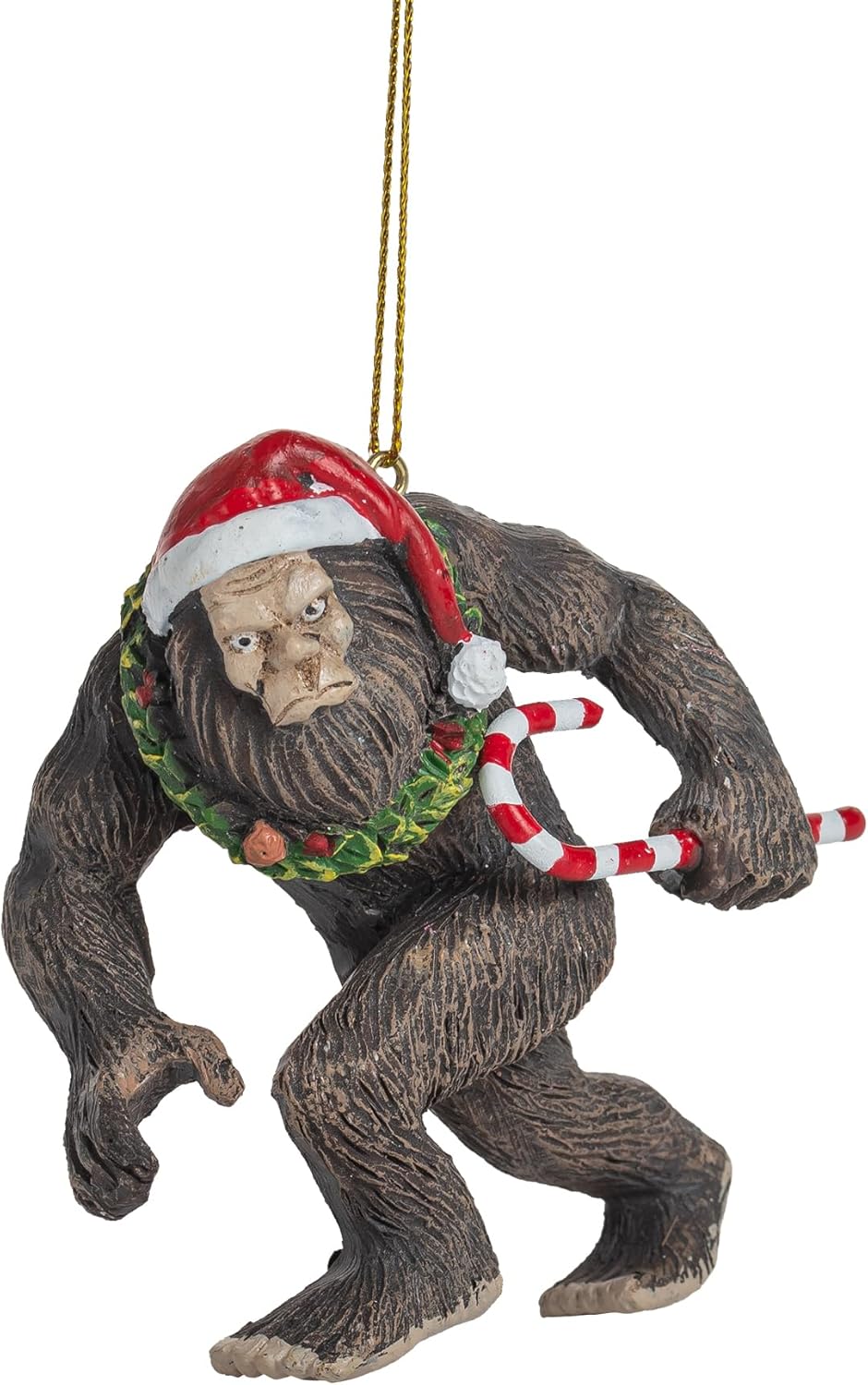 Bigfoot Wearing Santa Hat Ugly Christmas Tree Ornament