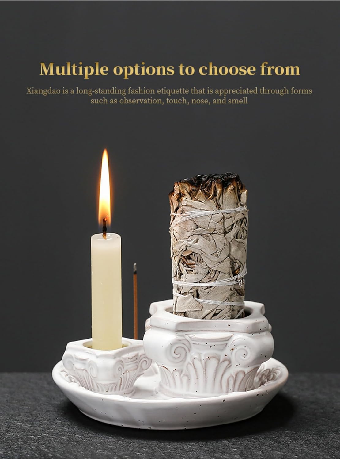4-in-1 Ceramic Incense Holder with Ash Catcher