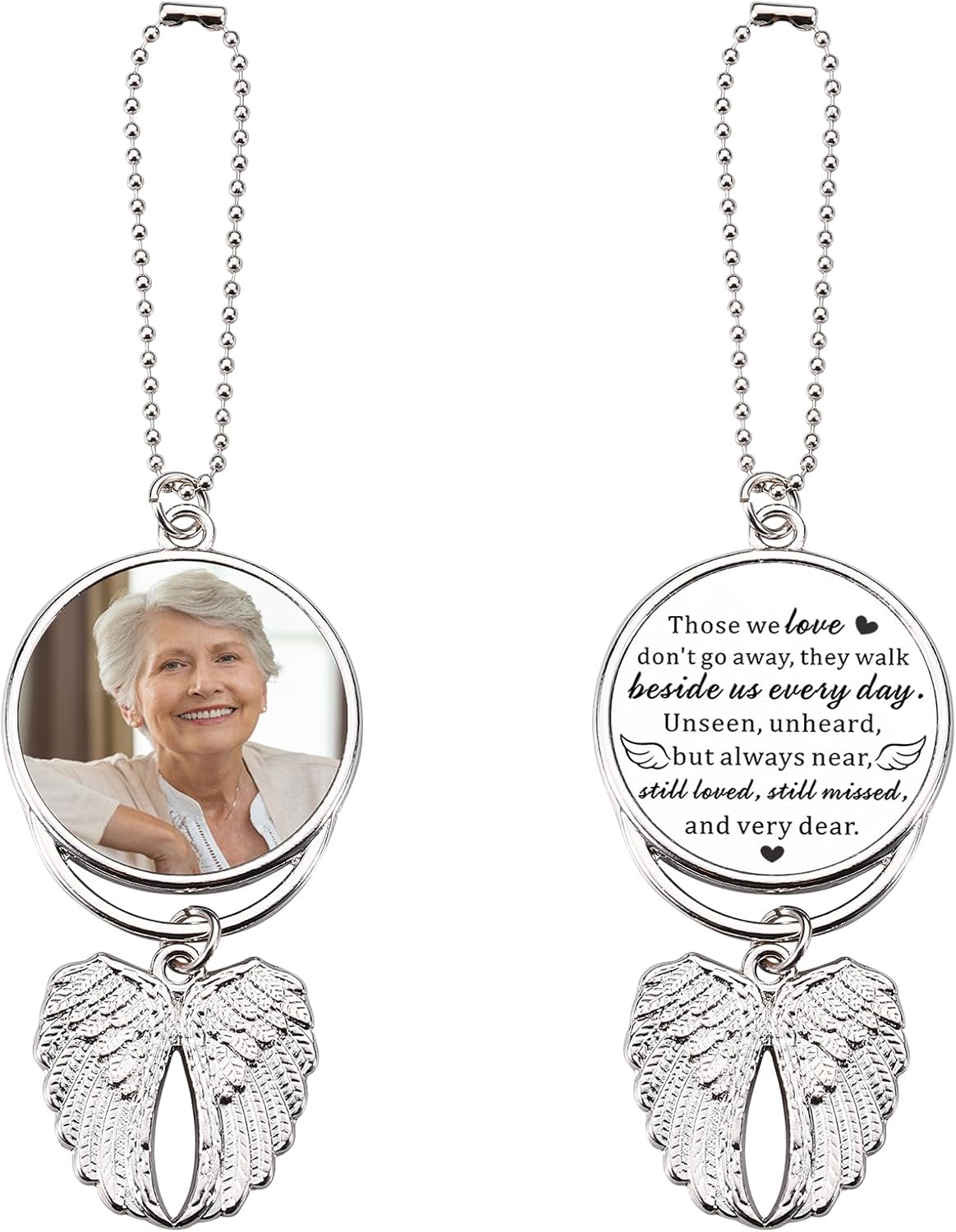 Custom Double Side Photo Car View Mirror Pendant for Memorial Gifts