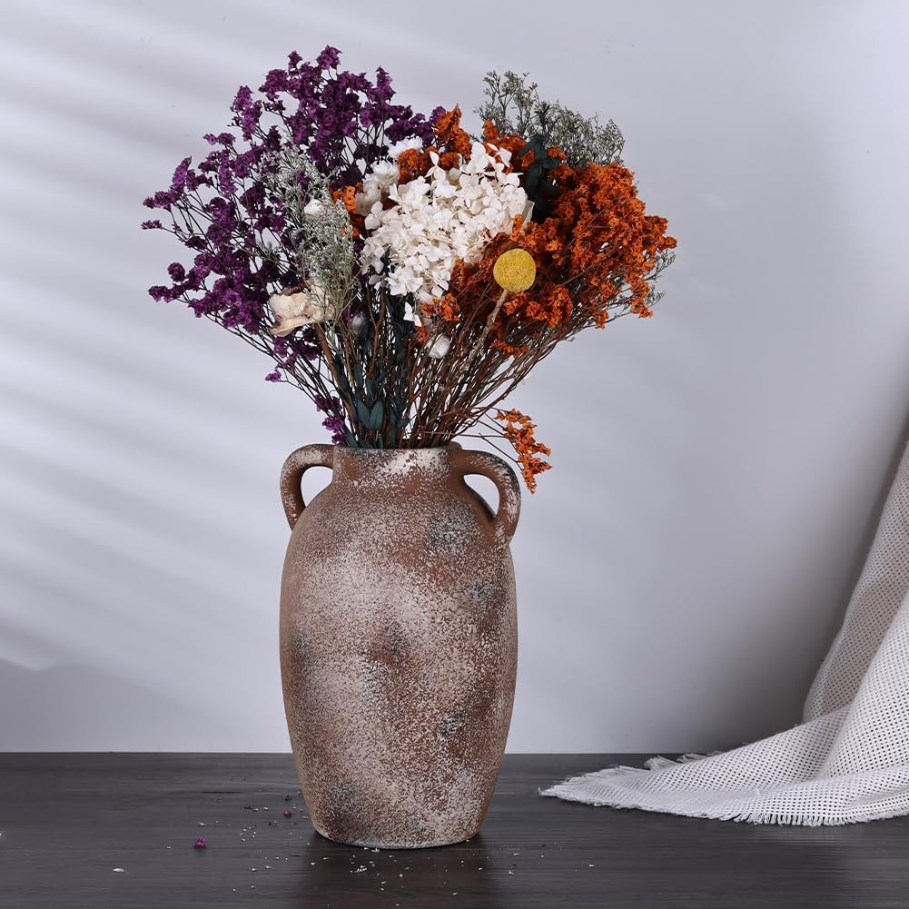 Rustic Ceramic Vase with 2 Handles