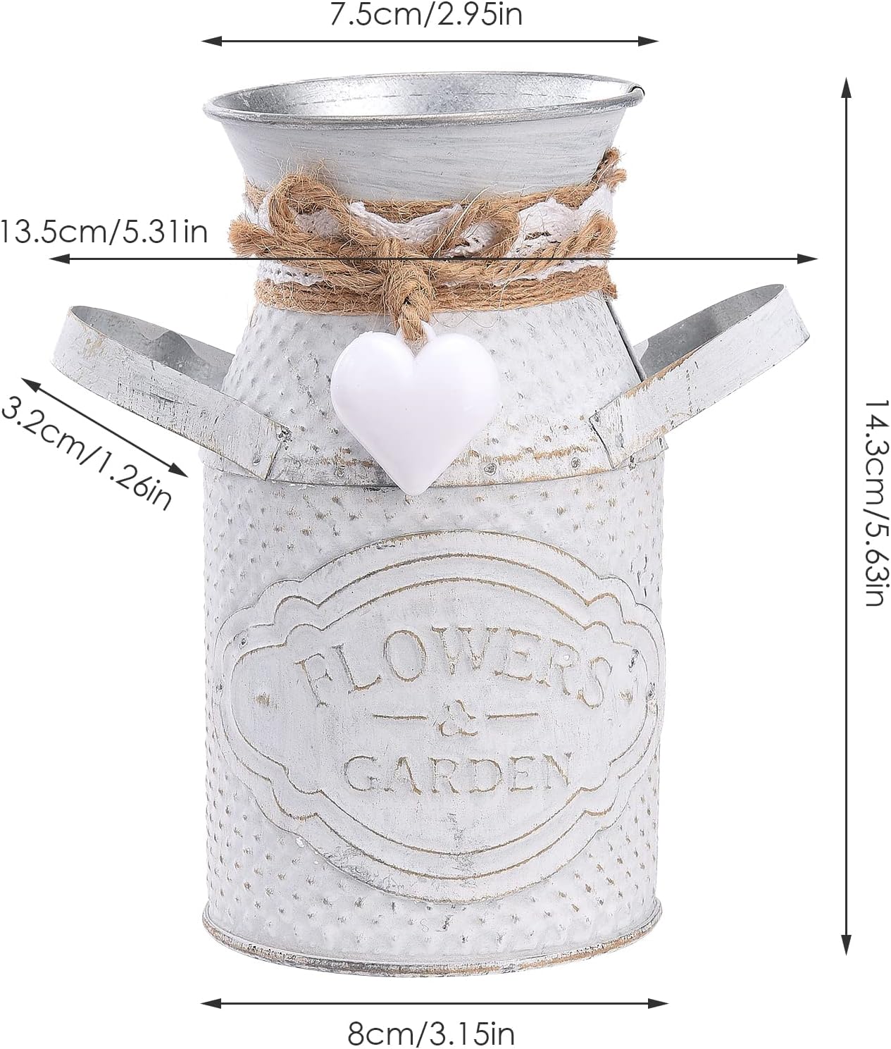 Iron Vase Milk Bottle Rustic Decor Vase for Home Wedding Use