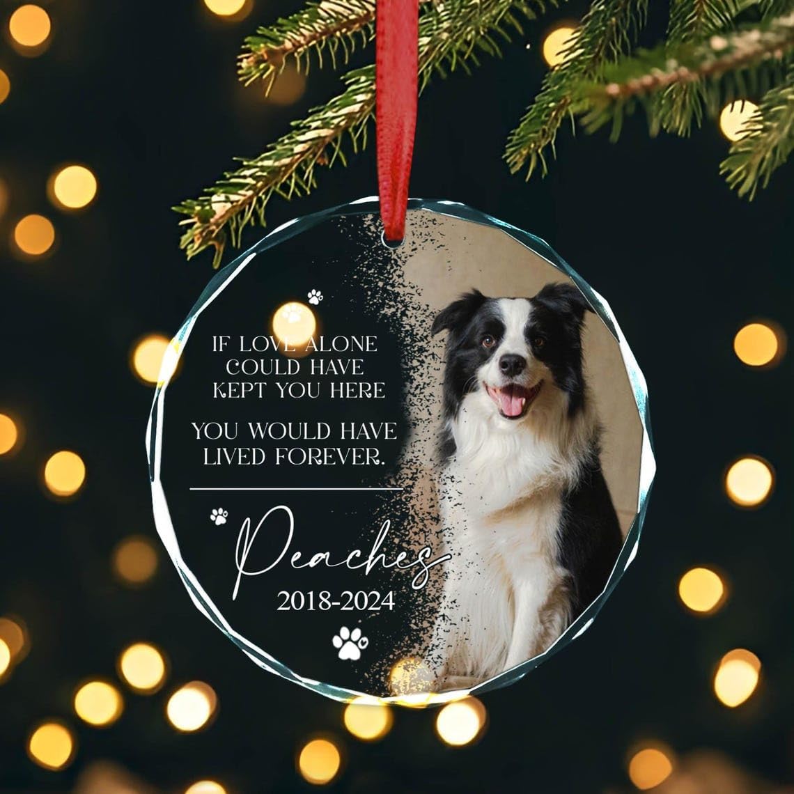 Custom Personalized Dog Memorial Ornament Forever Loved Pet Loss Keepsake
