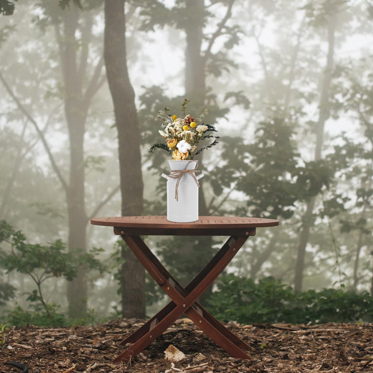 BESPORTBLE Vintage Galvanized Milk Can Jug Vase Rustic Flower Bucket Decor White