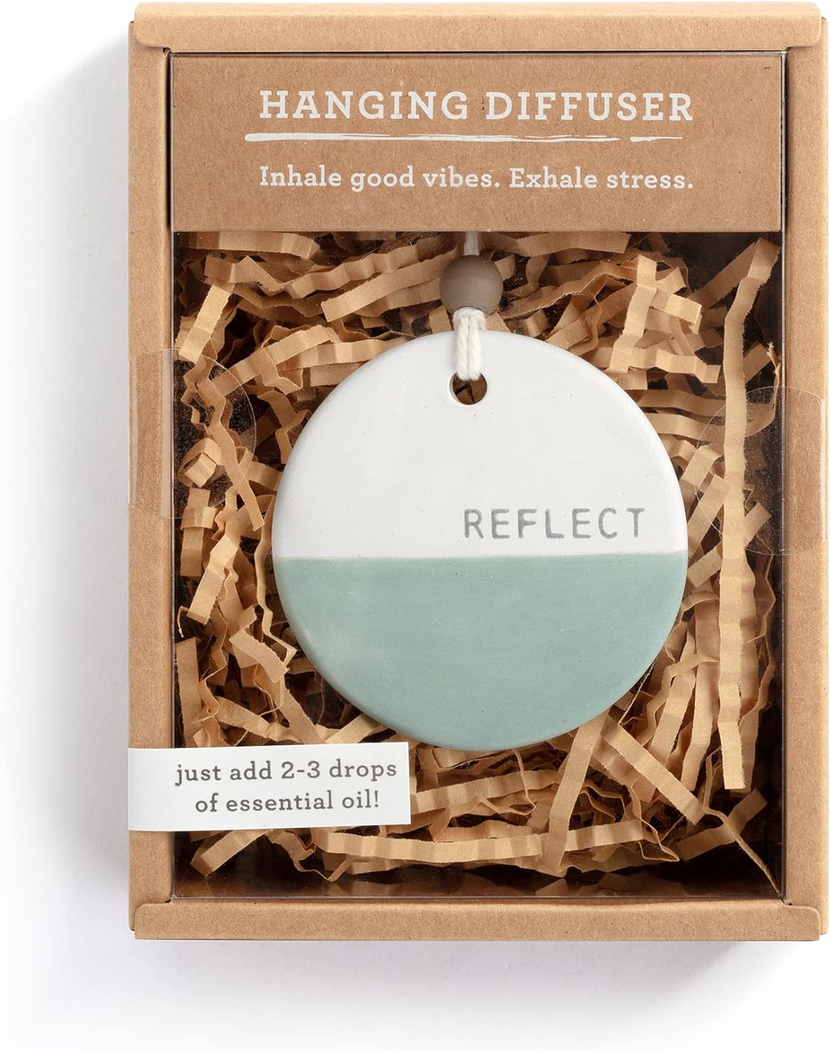 DEMDACO Reflect Green and White Earthenware Diffuser Ornament