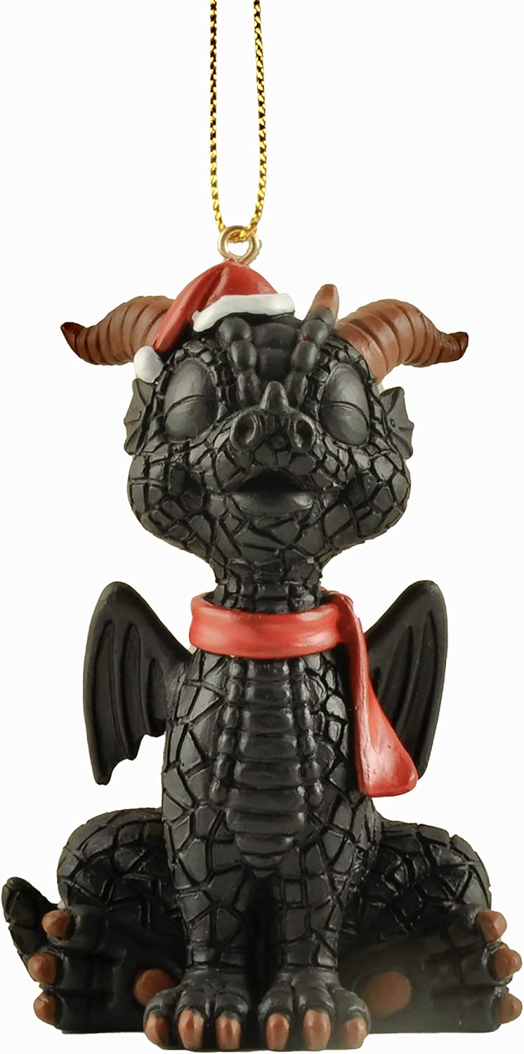 Baby Black Dragon Christmas Tree Ornament Figurine